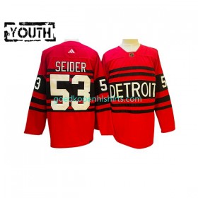 Detroit Red Wings Moritz Seider 53 Adidas 2022-2023 Reverse Retro Rood Authentic Shirt - Kinderen